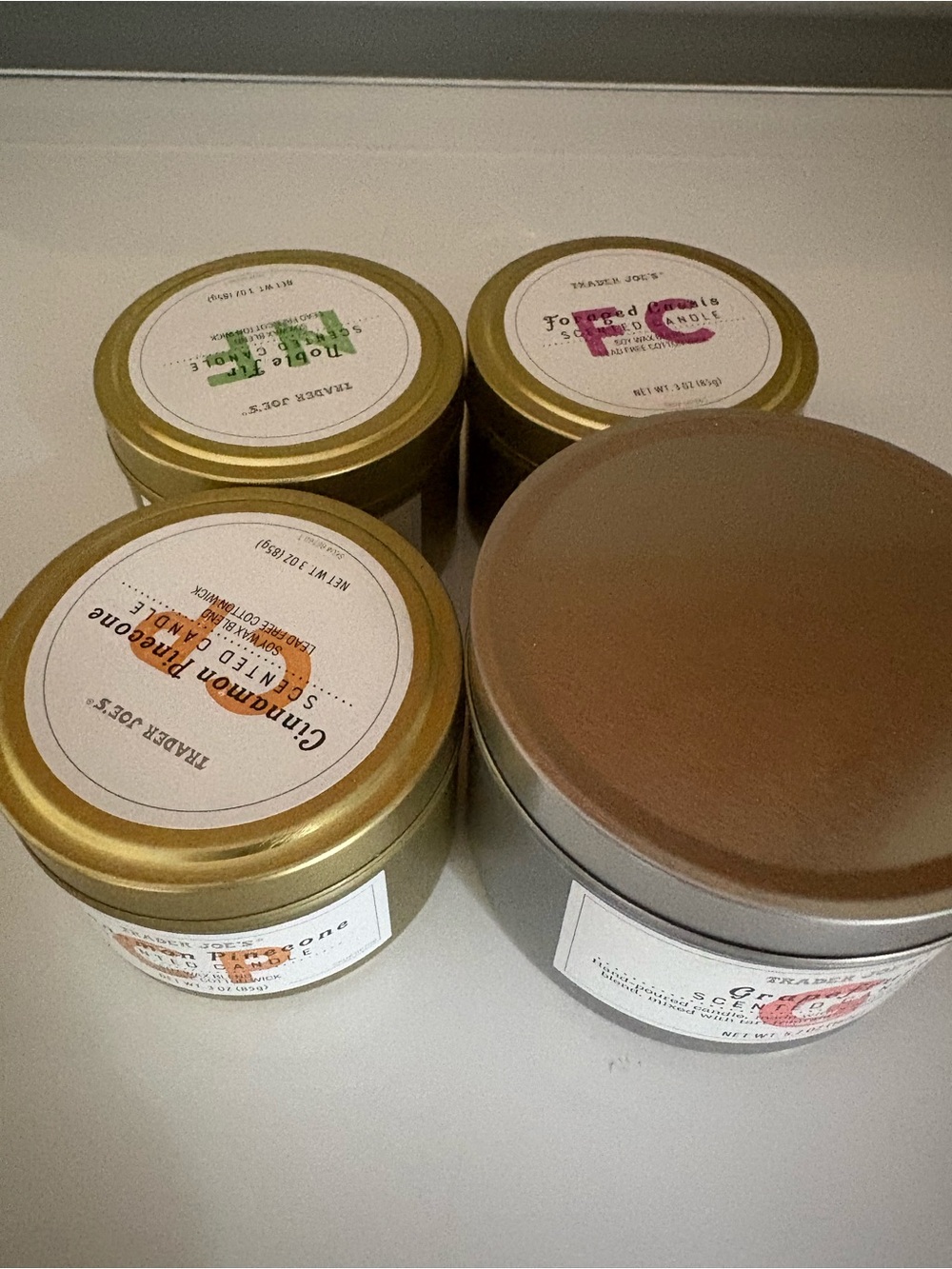 Trader Joe's Scented Tin Candle Set ( 4 scents )